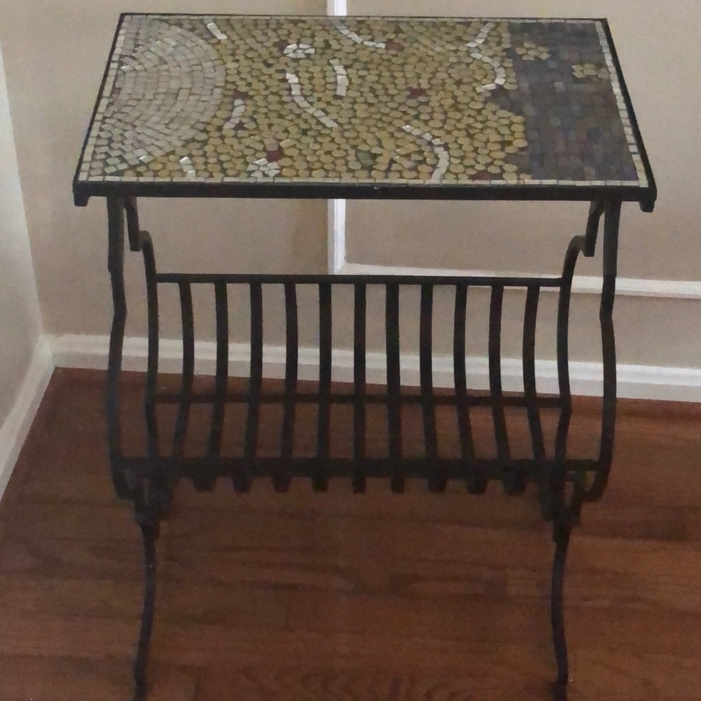 Mosaic newspaper table